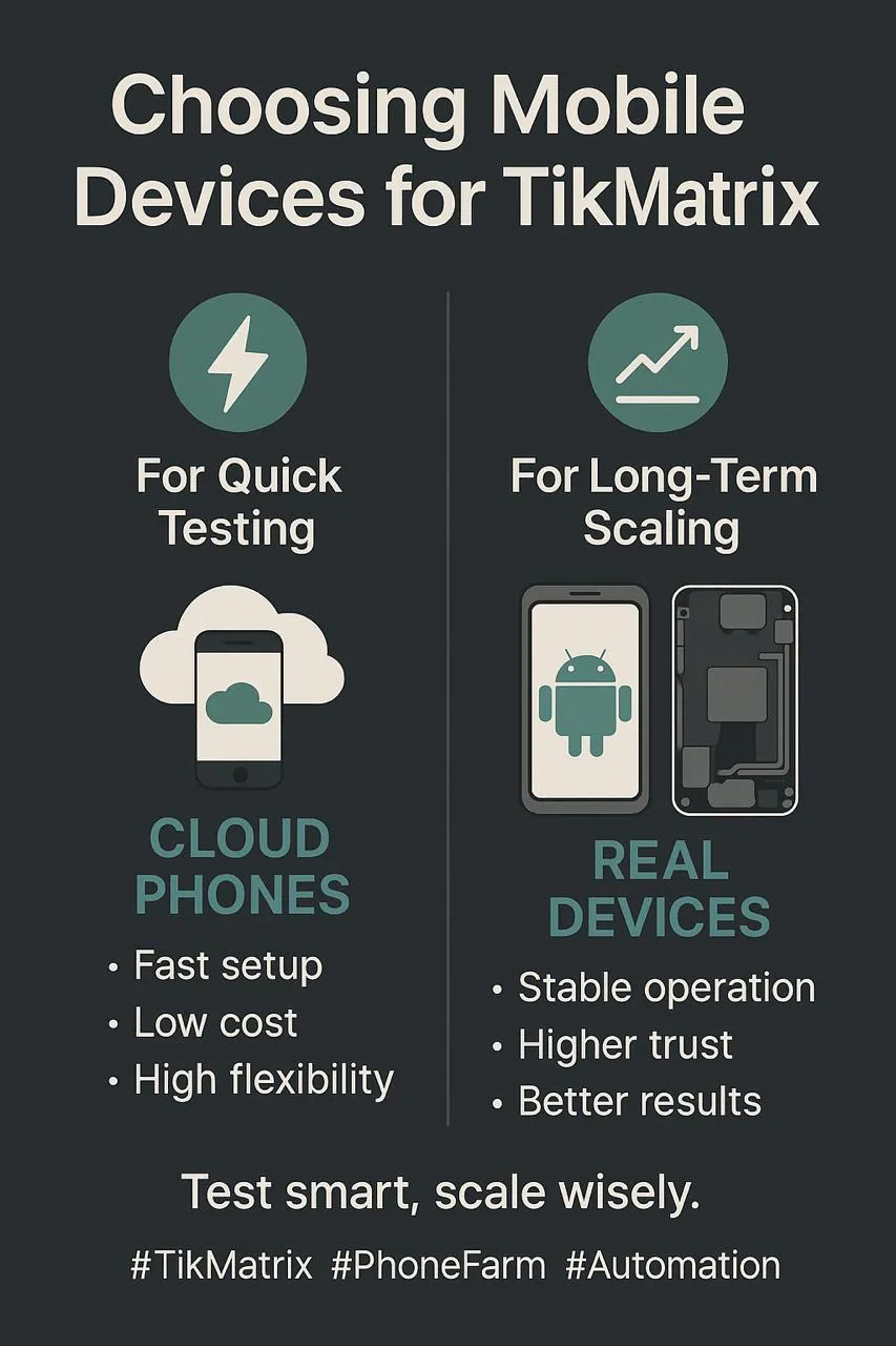 Geräteauswahl für TikMatrix
